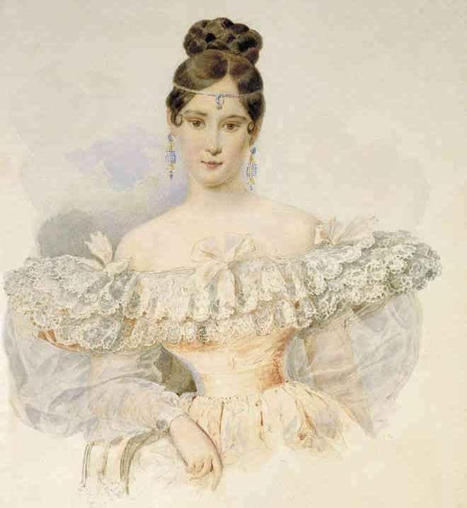 Портрет Натальи Гончаровой. А. П. Брюллов.1831-1832 годы