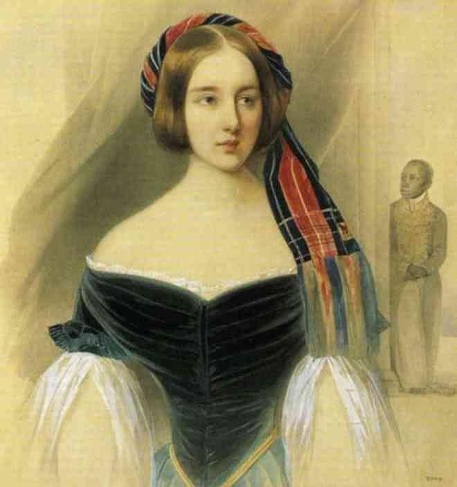 Портрет Натальи Гончаровой. В. Гау. 1841 год
