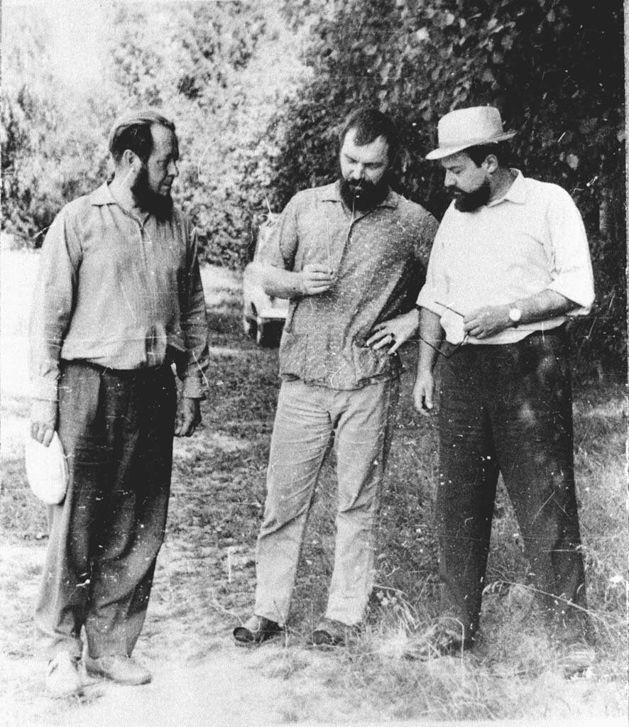Александр Солженицын, Юрий Титов, и Александр Мень, 1960-е / общедоступное фото